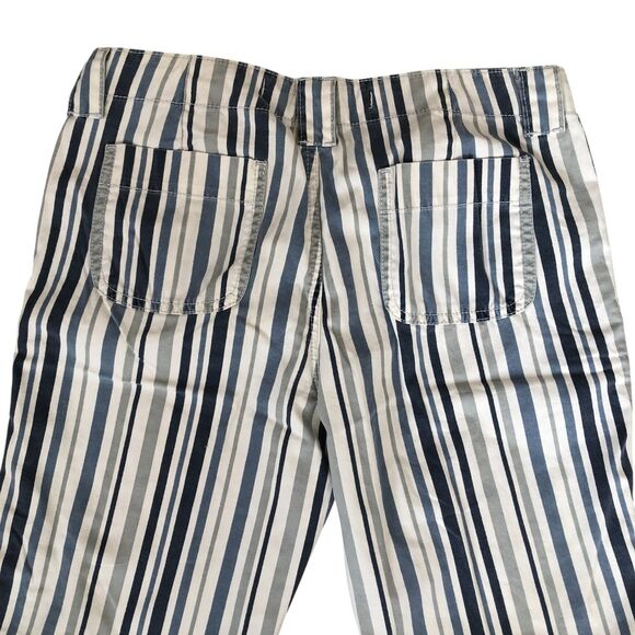 Striped Straight Leg Coastal Preppy Stripe Cotton Beachy Jeans w Slit 5/6 NWT - Picture 7 of 12